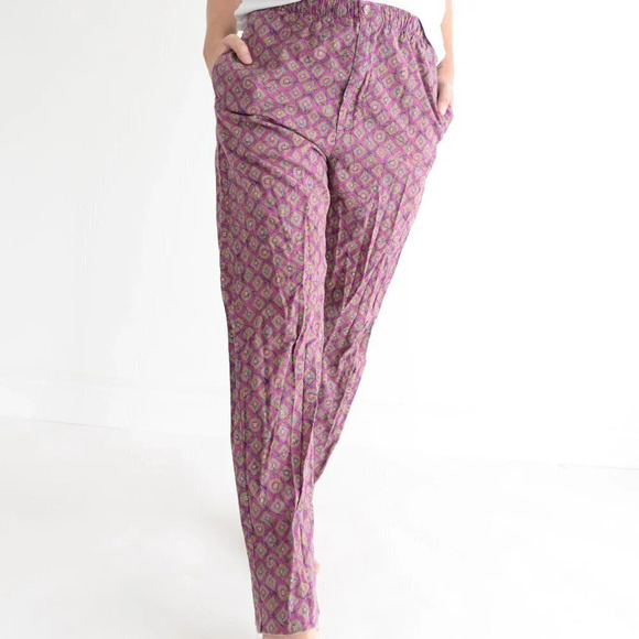 Vintage L.L. Bean Purple  with Shape Design Pants Med - Picture 3 of 14